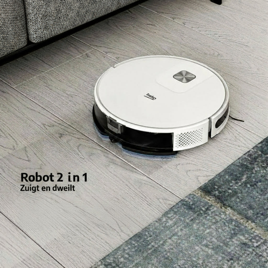 BEKO VRR60314VW - 2-in-1 Connected Robot Vacuum Cleaner - 150-minute battery life - 2000 pa - White