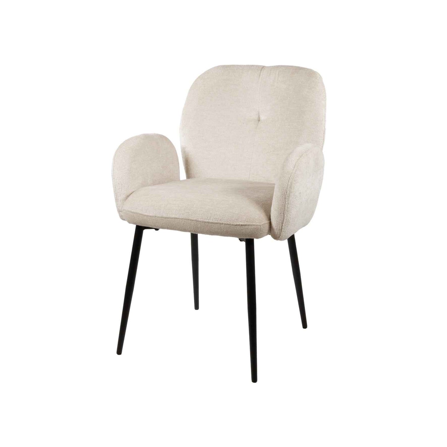 Bobby eetkamerstoel - met armleuningen - Perfecte Harmonie - Ivoor 02 (set van 2)