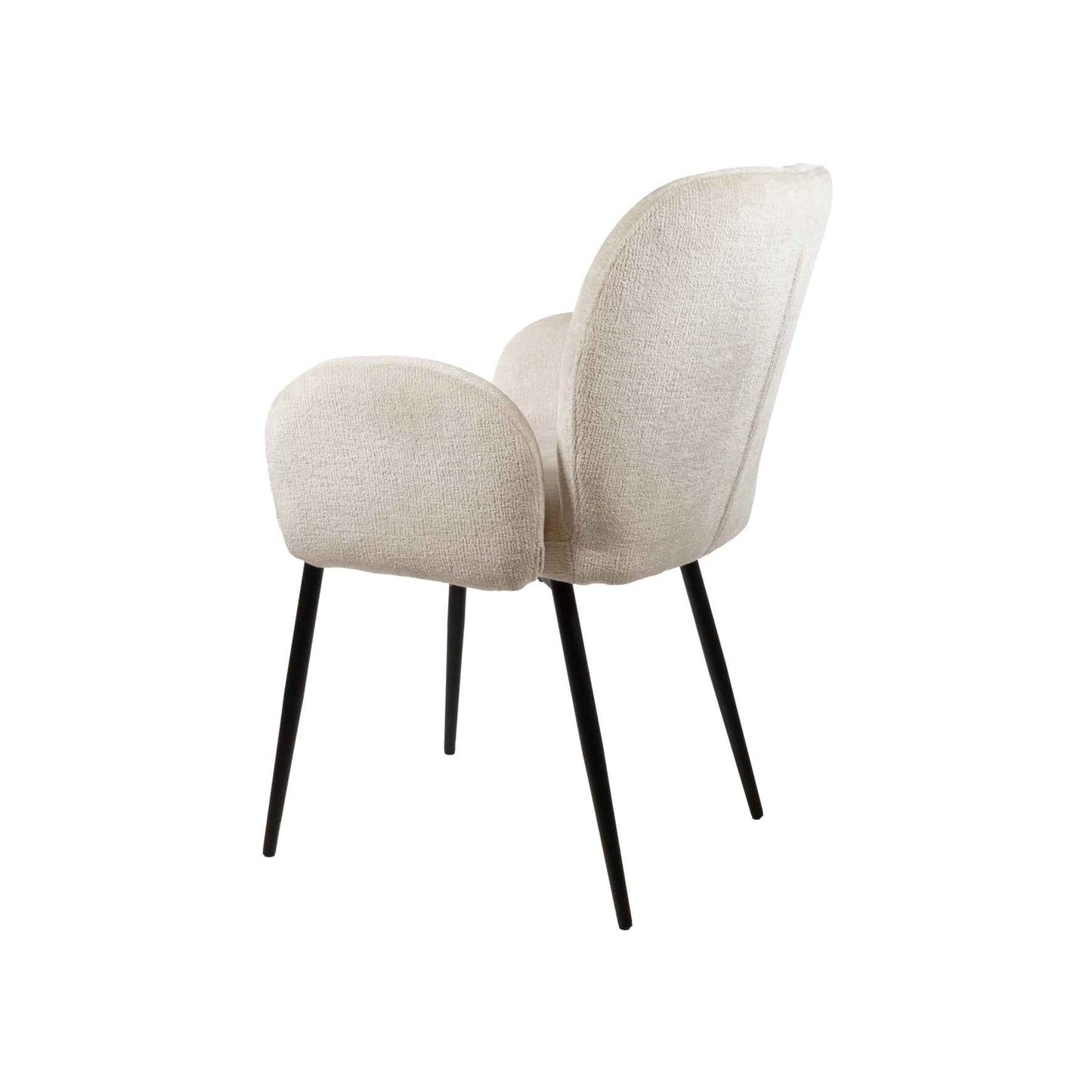 Bobby eetkamerstoel - met armleuningen - Perfecte Harmonie - Ivoor 02 (set van 2)