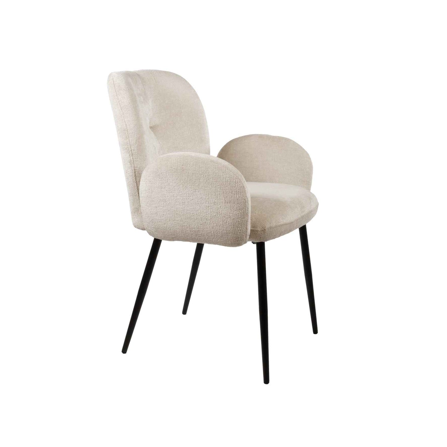 Bobby eetkamerstoel - met armleuningen - Perfecte Harmonie - Ivoor 02 (set van 2)