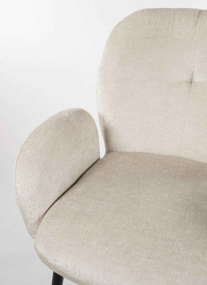 Bobby eetkamerstoel - met armleuningen - Perfecte Harmonie - Ivoor 02 (set van 2)