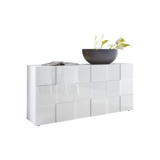 Dressoir met 3 deuren - Wit glanzend gelakt - L181xP42xH84 cm - MILANO - Daza-living