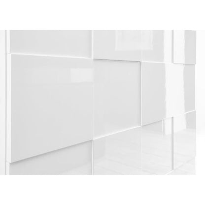 Dressoir met 3 deuren - Wit glanzend gelakt - L181xP42xH84 cm - MILANO - Daza-living