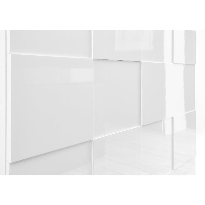 Dressoir met 3 deuren - Wit glanzend gelakt - L181xP42xH84 cm - MILANO - Daza-living