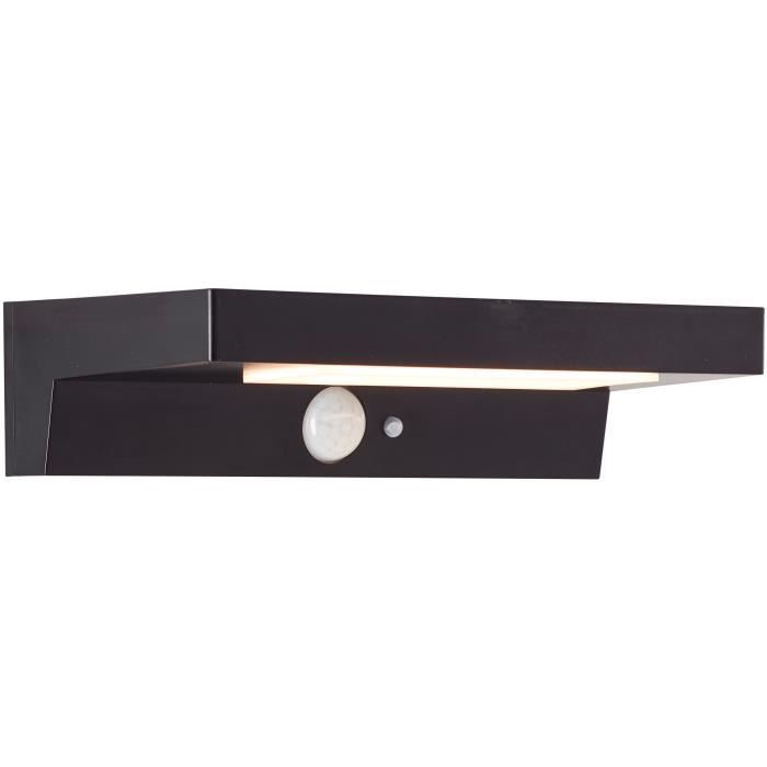 Outdoor wall lamp - BRILLIANT - BARKER - LED and solar power - Motion sensor - Plastic - 4 W - Black