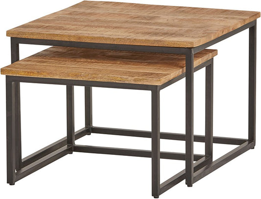 Cuba vierkante salontafel, set van 2, medium