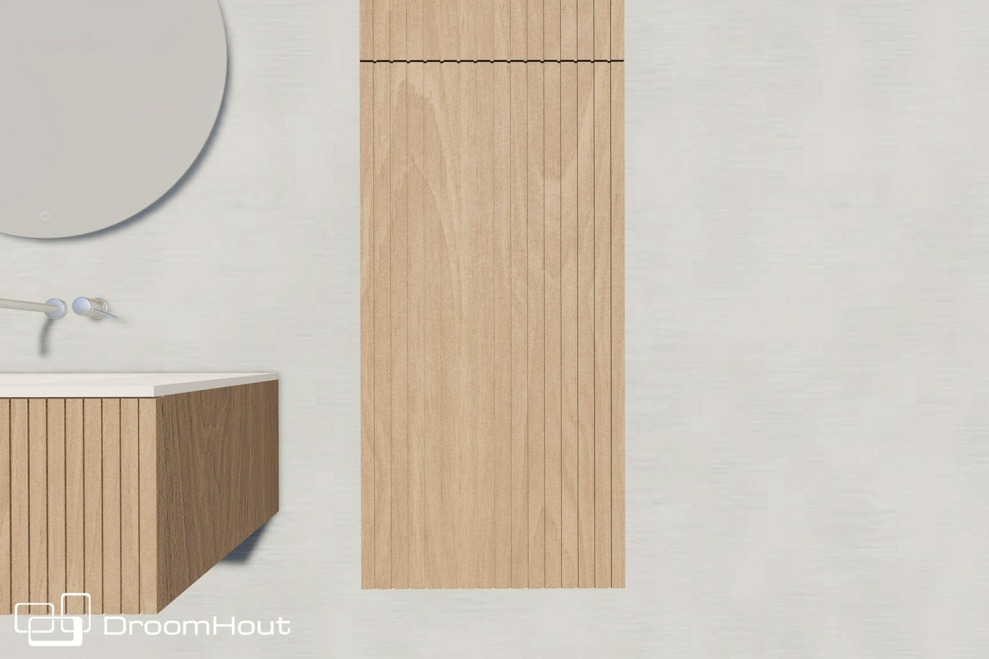 Houten badkamerkast Palm en Wave DroomHout