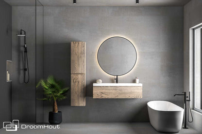 Badkamermeubel DroomHout Aqua grijs eiken lak geen kraangat grijs eiken lak geen kraangat Badkamermeubel DroomHout