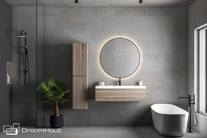 Badkamermeubel DroomHout Aqua blank noten lak geen kraangat blank noten lak geen kraangat Badkamermeubel DroomHout