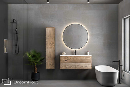 Badkamermeubel DroomHout Breeze grijs eiken lak zonder kraangat grijs eiken lak zonder kraangat Badkamermeubel DroomHout