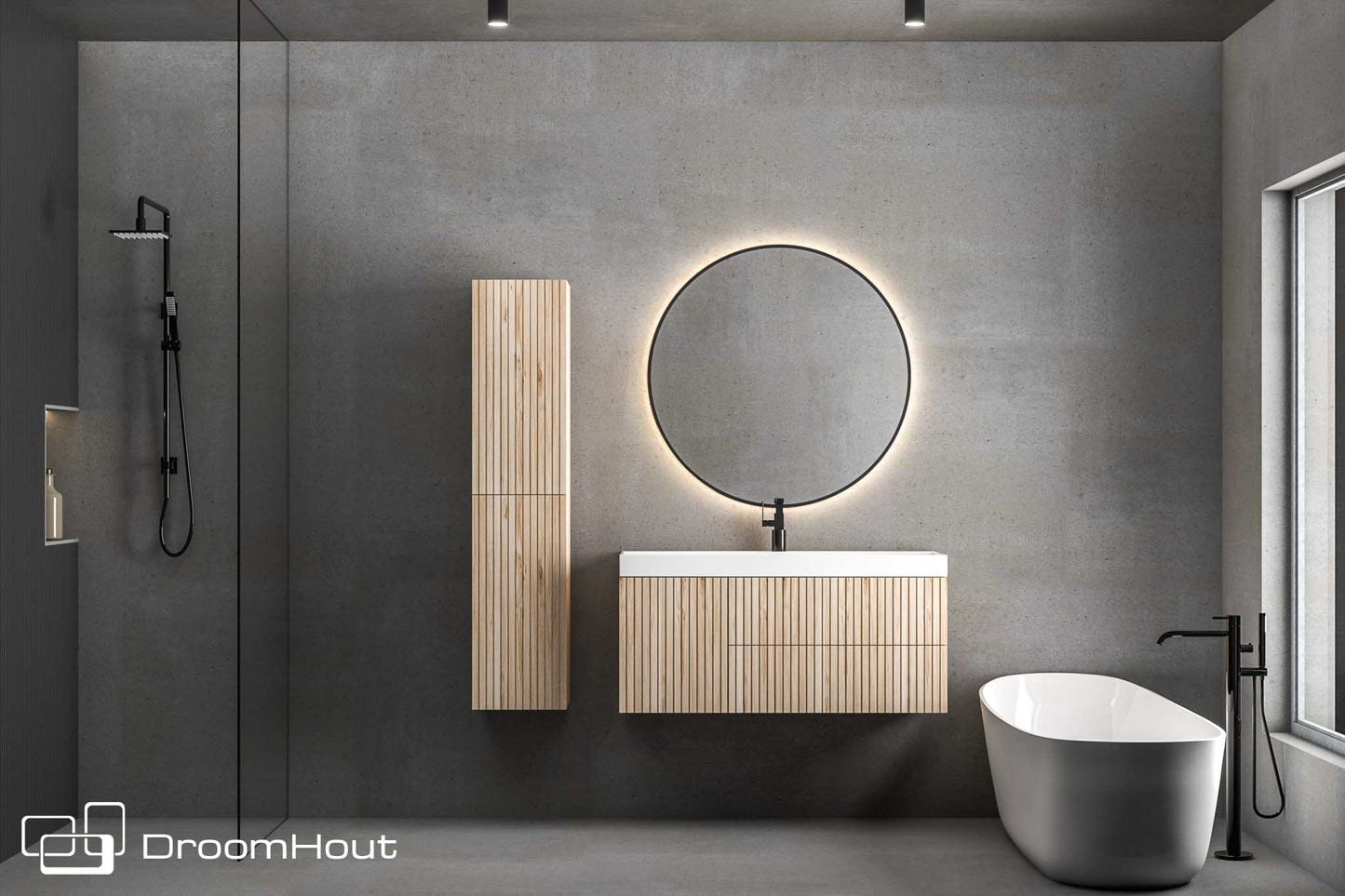 Badkamermeubel DroomHout Immaculate 60 x 47 cm (enkele bak) blank eiken lak 60 x 47 cm (enkele bak) blank eiken lak DroomHout