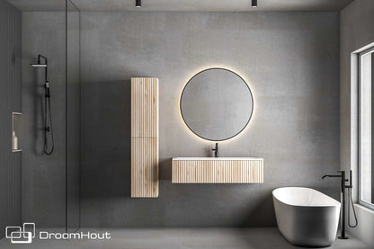 Badkamermeubel DroomHout Palm blank eiken lak zonder kraangat blank eiken lak zonder kraangat Badkamermeubel DroomHout