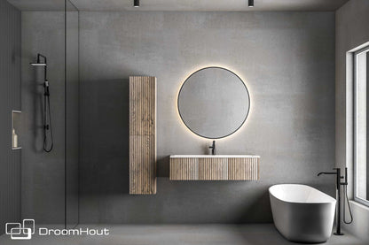 Badkamermeubel DroomHout Palm grijs eiken lak zonder kraangat grijs eiken lak zonder kraangat Badkamermeubel DroomHout