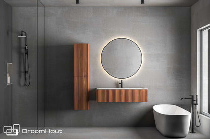 Badkamermeubel DroomHout Palm warm noten lak zonder kraangat warm noten lak zonder kraangat Badkamermeubel DroomHout