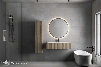 Badkamermeubel DroomHout Palm blank noten lak zonder kraangat blank noten lak zonder kraangat Badkamermeubel DroomHout