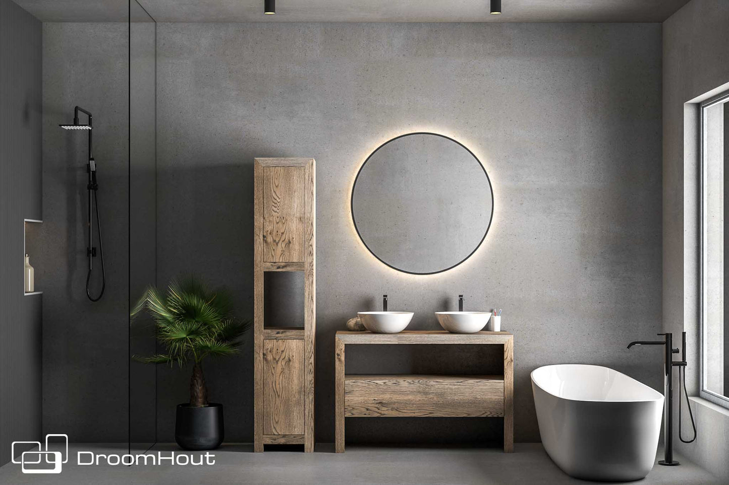 Badkamermeubel DroomHout Serenity grijs eiken lak grijs eiken lak Badkamermeubel DroomHout