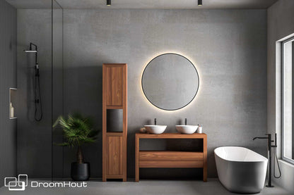 Badkamermeubel DroomHout Serenity warm noten lak warm noten lak Badkamermeubel DroomHout