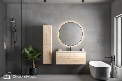 Badkamermeubel DroomHout Silence blank eiken lak zonder kraangat blank eiken lak zonder kraangat Badkamermeubel DroomHout