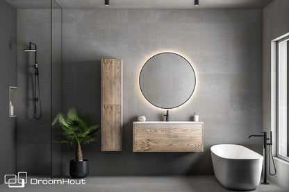 Badkamermeubel DroomHout Silence grijs eiken lak zonder kraangat grijs eiken lak zonder kraangat Badkamermeubel DroomHout