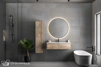 Badkamermeubel DroomHout Spa grijs eiken lak zonder kraangat grijs eiken lak zonder kraangat Badkamermeubel DroomHout