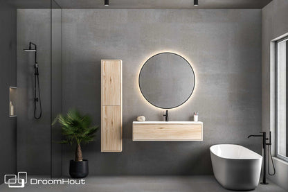 Badkamermeubel DroomHout Sunrise blank eiken lak geen kraangat blank eiken lak geen kraangat Badkamermeubel DroomHout