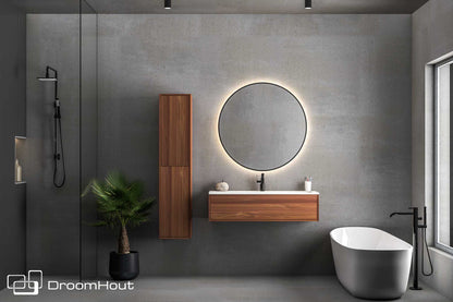 Badkamermeubel DroomHout Sunrise warm noten lak geen kraangat warm noten lak geen kraangat Badkamermeubel DroomHout