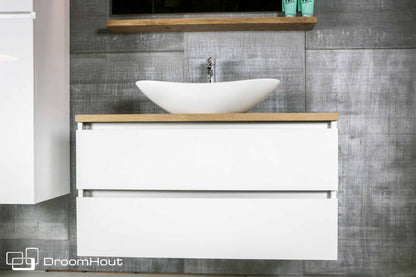 Badkamermeubel Pure Compleet Set Met Hoge Kast Spiegel Planchet Badkamermeubel DroomHout