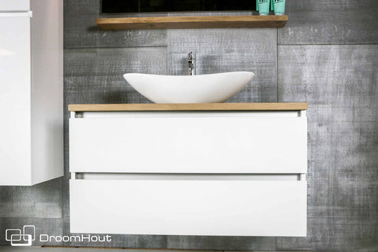 Badkamermeubel Pure Compleet Set Met Hoge Kast Spiegel Planchet Badkamermeubel DroomHout