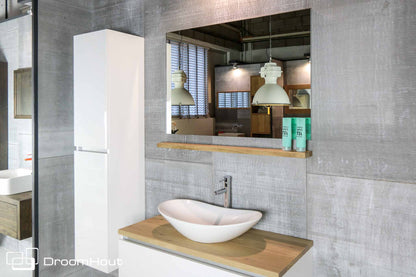 Badkamermeubel Pure Compleet Set Met Hoge Kast Spiegel Planchet Badkamermeubel DroomHout
