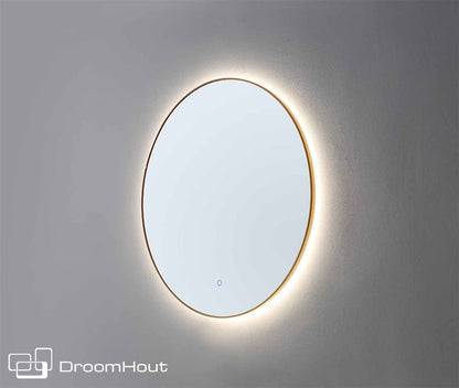 Badkamerspiegel rond Circle goud geborsteld goud geborsteld badkamerspiegel DroomHout