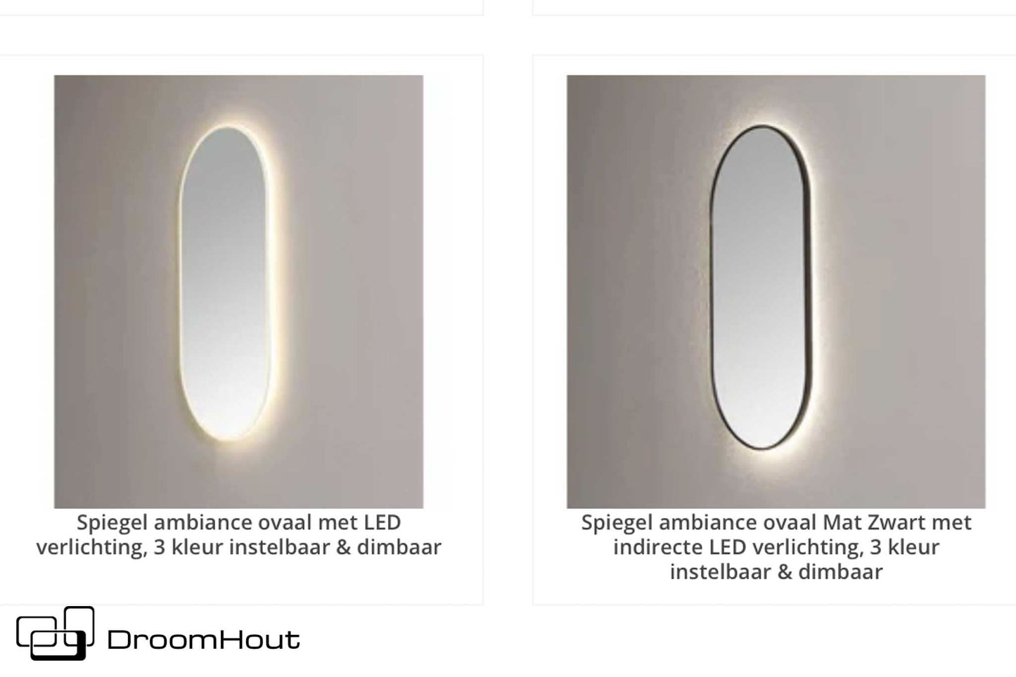 Badkamerspiegel ovaal Ambiance badkamerspiegel DroomHout