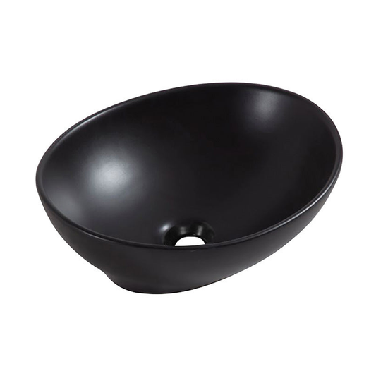 Barco waskom ovaal 40 x 33 x 14,5 cm keramiek mat zwart Wastafels -> Waskommen Sanitairluxe