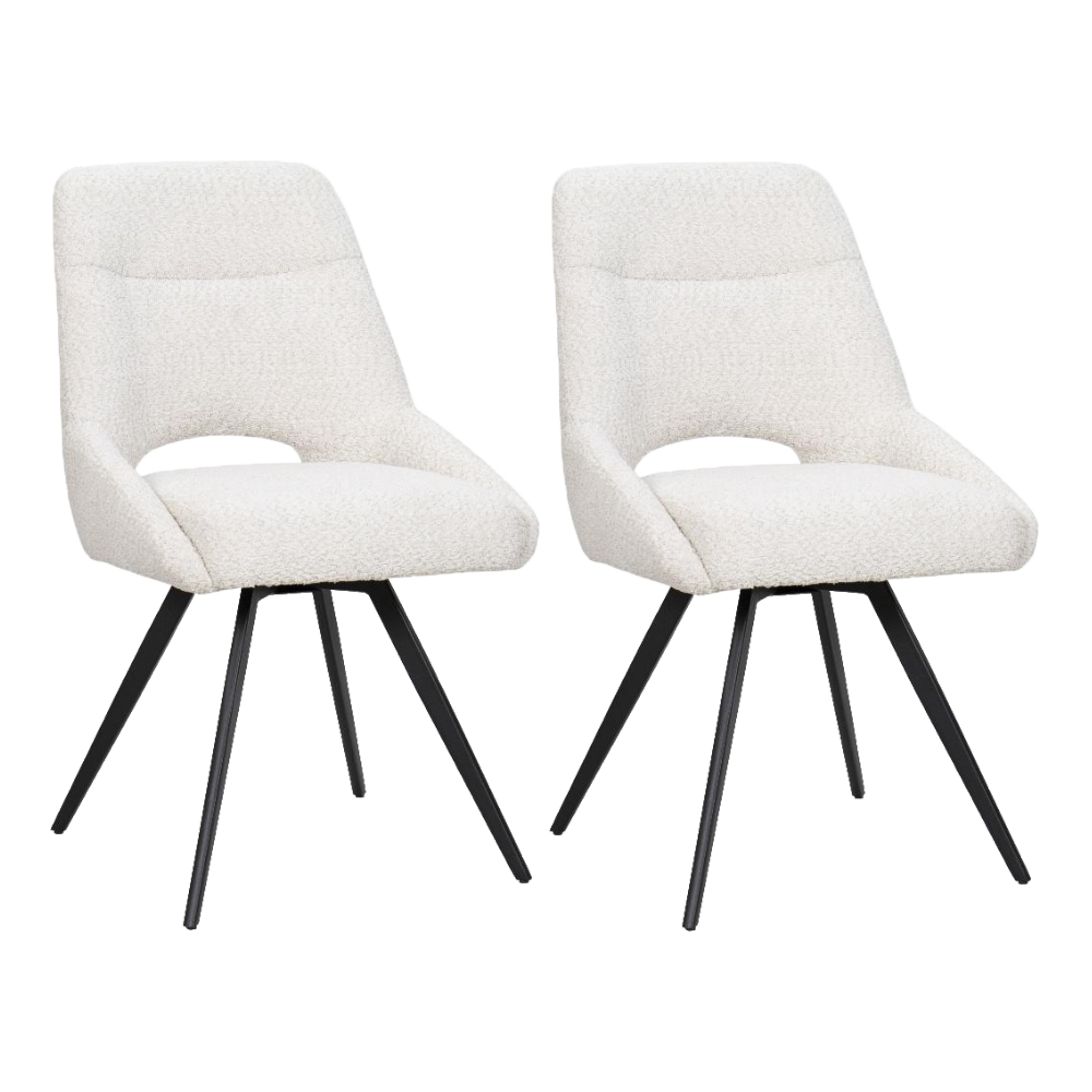 BukkitBow – Eetkamerstoel / Keukenstoel - Geschikt als Make-up Stoel - Chenille Stof & Metalen Onderstel Beige 2 Beige 2 Eetkamerstoel BukkitBow