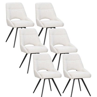 BukkitBow – Eetkamerstoel / Keukenstoel - Geschikt als Make-up Stoel - Chenille Stof & Metalen Onderstel Beige 6 Beige 6 Eetkamerstoel BukkitBow