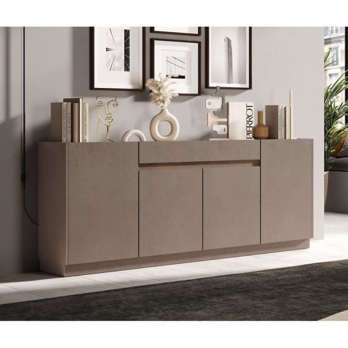 FIRENZE high sideboard - Bronze and Mercury Oak - 4 doors + 1 drawer - Contemporary style/design