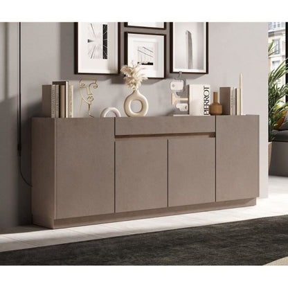 FIRENZE high sideboard - Bronze and Mercury Oak - 4 doors + 1 drawer - Contemporary style/design