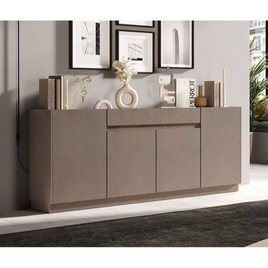 FIRENZE high sideboard - Bronze and Mercury Oak - 4 doors + 1 drawer - Contemporary style/design