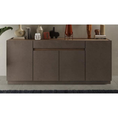 FIRENZE high sideboard - Bronze and Mercury Oak - 4 doors + 1 drawer - Contemporary style/design
