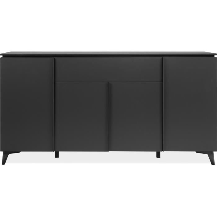 Bertrix 51A sideboard - Slate/anthracite finish - 4 doors and shelves - 1 central drawer