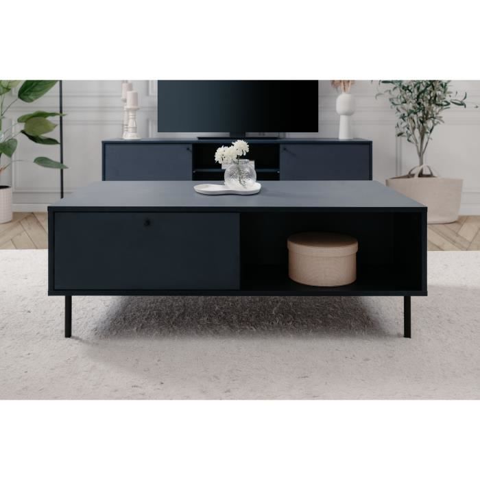 Coffee table - CARACAS 55A - Navy blue - 2 drawers, 2 niches - 110 x 40 x 60 cm