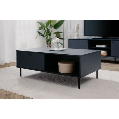 Coffee table - CARACAS 55A - Navy blue - 2 drawers, 2 niches - 110 x 40 x 60 cm