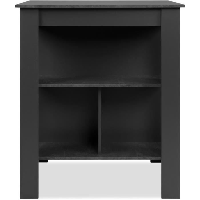 Bartafel - ATLANTA - 4 personen - 92 x 106 x 68 cm - Donker leisteen / Antraciet