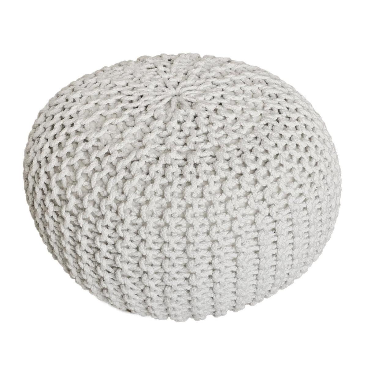 Set van 3 poufs Ø 55 cm vloerkussen gebreide poef zitkruk zitkussen kruk duurzaam grof gebreid