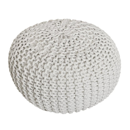 Set van 3 poufs Ø 55 cm vloerkussen gebreide poef zitkruk zitkussen kruk duurzaam grof gebreid
