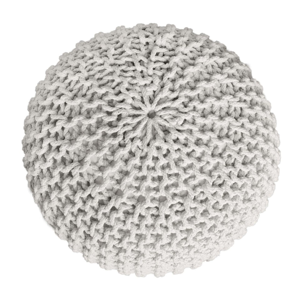 Set van 3 poufs Ø 55 cm vloerkussen gebreide poef zitkruk zitkussen kruk duurzaam grof gebreid