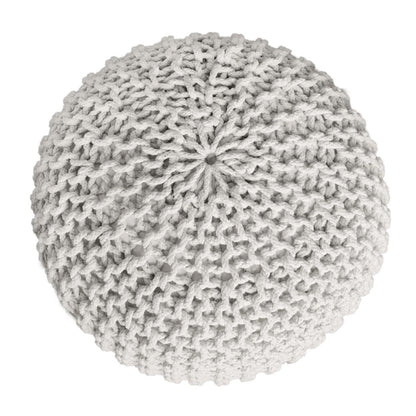 Set van 3 poufs Ø 55 cm vloerkussen gebreide poef zitkruk zitkussen kruk duurzaam grof gebreid