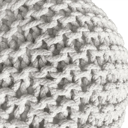 Set van 3 poufs Ø 55 cm vloerkussen gebreide poef zitkruk zitkussen kruk duurzaam grof gebreid