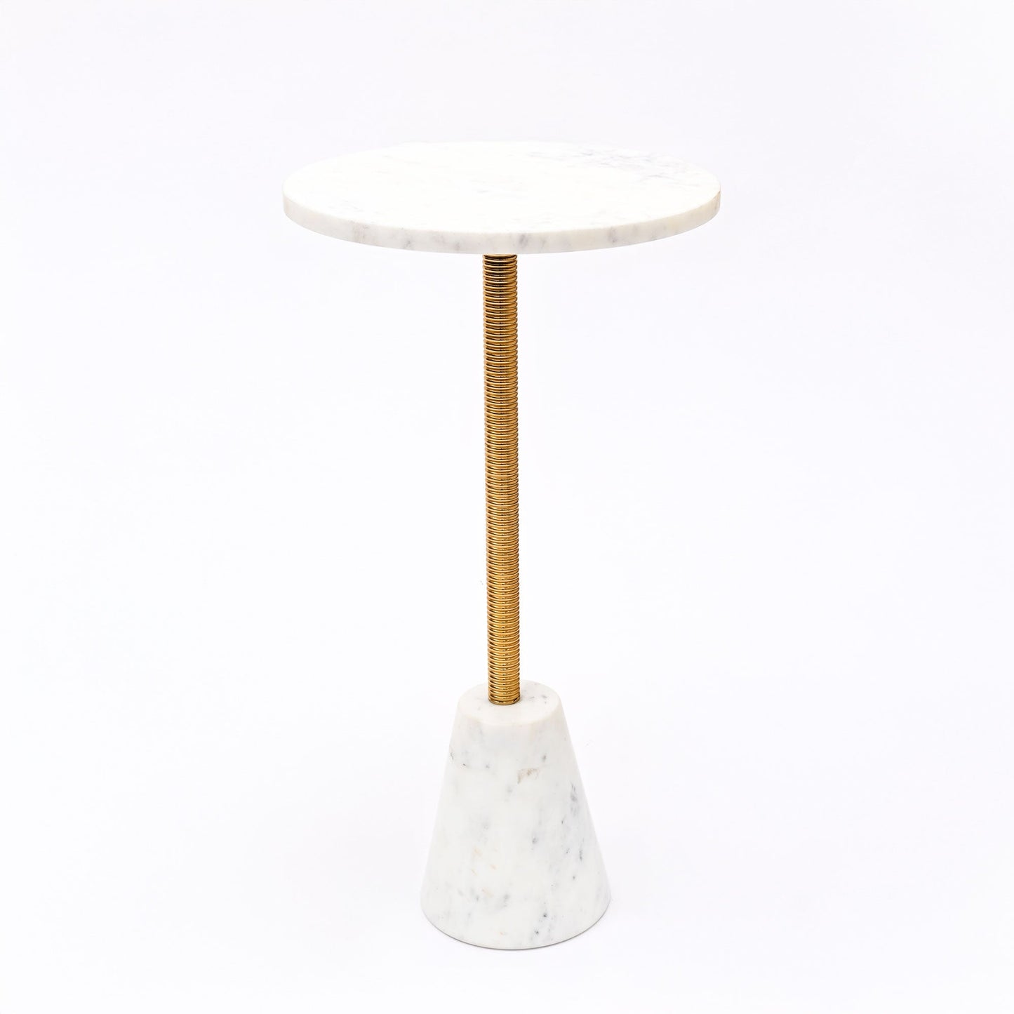 Marmeren bijzettafel voor drankjes met kegelvormige marmeren voet ExpoBazaar