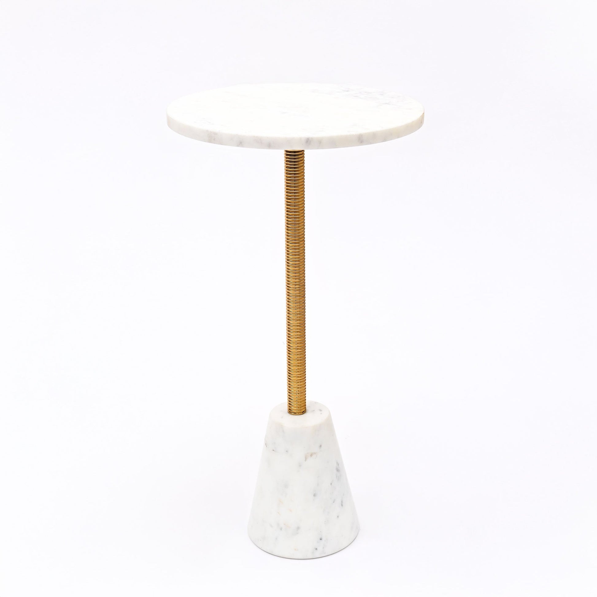 Marmeren bijzettafel voor drankjes met kegelvormige marmeren voet ExpoBazaar
