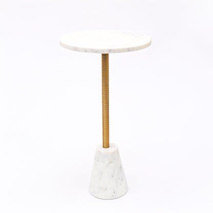 Marmeren bijzettafel voor drankjes met kegelvormige marmeren voet ExpoBazaar